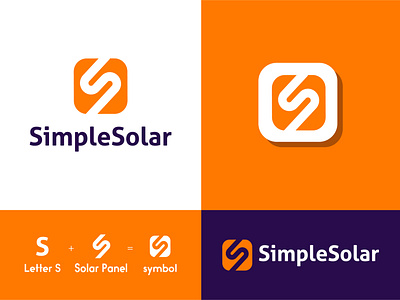 SimpleSolar brand logo branding colorful logo creative logo illustrator letter s logo logo idea logo inspiration logo process logos modern logo monogram negative space simple simple logo solar solar panel symbol vector logo