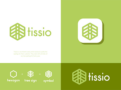 tissio app branding green green forest green logo hexagon icon illustrator letter t logo logo designer logo grid logo idea logo mark logo symbol logos logotype simple logo tree tree logo