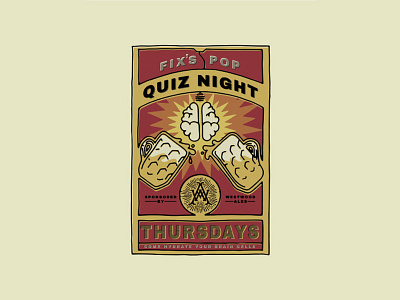 WORK IN PROGRESS - Pop Quiz Poster ale beer design graphic graphic design matchbook poster poster design quiz westwood wip