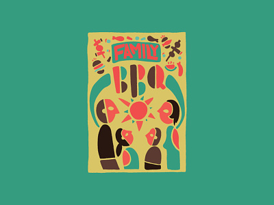 WORK IN PROGRESS - Family BBQ Poster bbq design graphic graphic design matchbook poster poster design wip