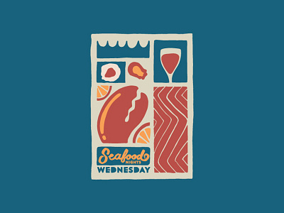 WORK IN PROGRESS - Seafood Poster design graphic graphic design matchbook poster poster design seafood wip