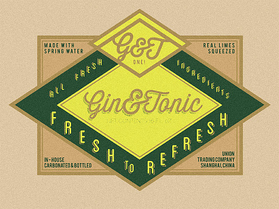 Gin And Tonic Print - Final Processing baseballdiamond design speakeasy gin graphicdesign label poster posterdesign print tonic