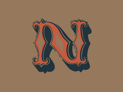 Gritty N adobe ai design dropcap graphic gritty type vector vintage