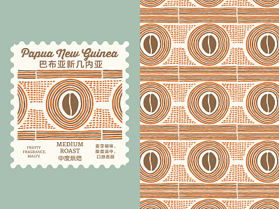 Papua New Guinea Roast Pattern branding coffee design graphic pattern roast