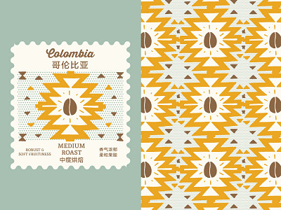 Colombia Roast Pattern branding coffee coffee roast graphic design pattern