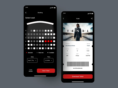Cinema Booking App app booking bookings cinema cinema app cinema booking creative film app films inspiration interface minimalistic mobile movie app movies onboarding ticket ui uiux ux