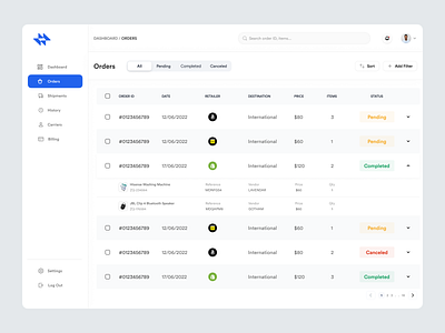 Logistics Platform app dashboard delivery design interface location logistics management minimal mobile mvp shipment tracker transport truck ui ux web website