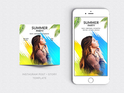 Summer Party Flyer flyer graphic design hey jai studio instagram instagram banner instagram post instagram story party summer camp summer flyer summer party summer party flyer