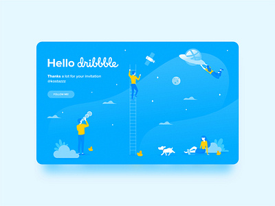 Hello Dribbble! design illustration illustrations illustrator minimal ui ux vector web