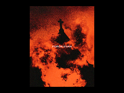 Burning Church Merch Print Design burn church contrast fire god latvia orange poster religion riga