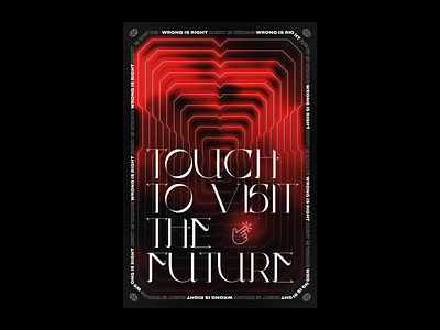 Future Portal black future illustration latvia lineart portal poster red riga typogaphy