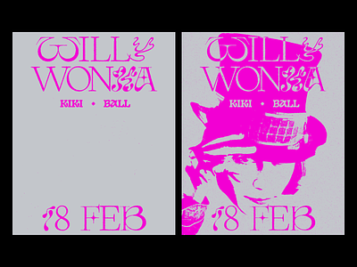 Willy Wonka Poster Design for Vogue Kiki Ball/Event acid chocolate grey grunge latvia noise pink poster riga typography willy wonka