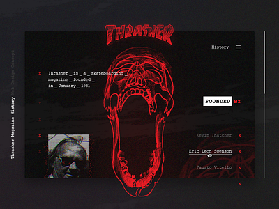 Thrasher Magazine History Web Design Concept concept design latvia red riga skull thrasher ui ux web