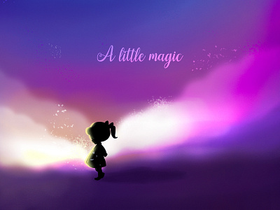Lilmagic Girl art design fantasy girl gradient illustration magic shadows silhouette theme vector vibrant colors