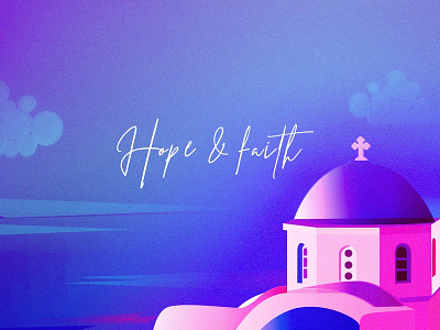 Hope and Faith abstract architechture art church design faith gradient hope illustration sea sky vector vibrant colors