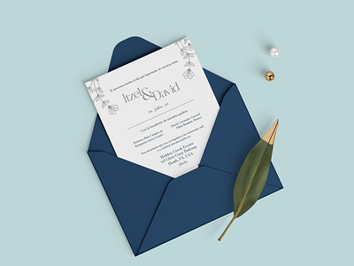 Itzel & David - Wedding invitation card design graphicdesign illustration invitation wedding wedding invitation