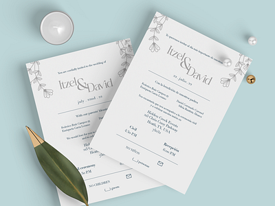 Itzel & David - Wedding invitation card design foil graphicdesign illustration invitation letterpress serigraphy silk screen painting wedding wedding invitation