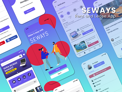 Seways App app design case study design figma illustration lease app mobile app mobile design rent app team project ui ux