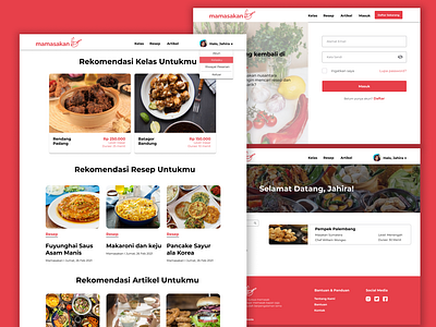 Mamasakan - Web Design case study cooking course platform design indonesian culinary online course ui ux web based platform web design website