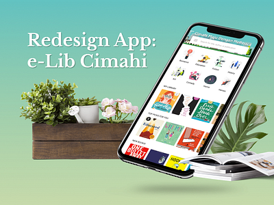 Redesign App: e-Lib Cimahi app design branding design design challenge digital library e library ebook favorite app illustration mobile design redesign app ui ui design ux