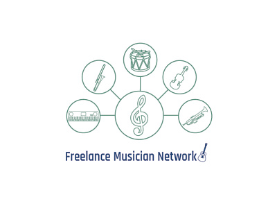Freelance Musician Network logo branding design icon logo logodesign