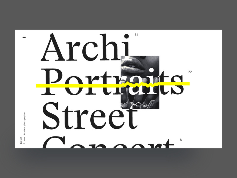 Design testing photo minimal type design art portolio