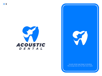 Acoustic Dental branding creative logo dental design graphic design identity illustration logo logo designer logofolio minimal minimalist ui
