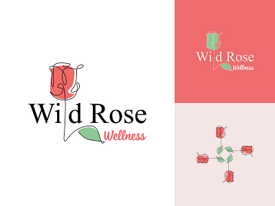 Wild Rose branding creative logo design graphic design identity illustration logo logo designer logodesign logofolio rose roselogo ui wellness wild wildrose