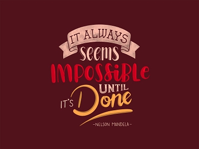 Impossible | lettering adobe art graphic graphicdesign handlettering handmade lettering lettering art lettering design letters mandela palette procreate quote quote design type typography words