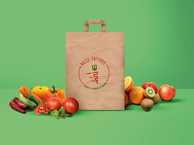 Dalle Fattorie | shopping bag adobe agricultural agriculture brand design brand identity branding branding design design farm farm branding farm logo farming fast food food healthy logo photoshop shopping bag vector vegetables