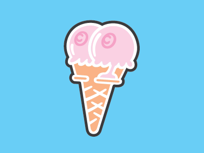 Double-scoop boobs breasts ice cream icons lick nipples scoop tits