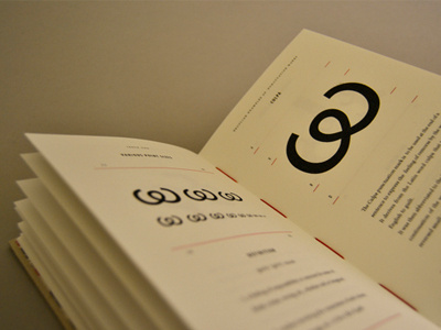 Page spread book design symbols typography
