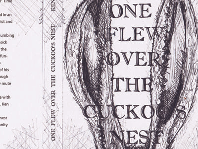 One Flew Over the Cuckoo's Nest book cover hand drawn
