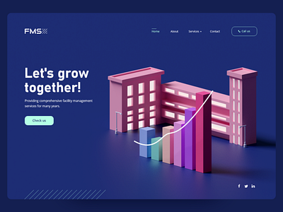 Facility management services website concept 3d illustration ui ui design web webdesign website