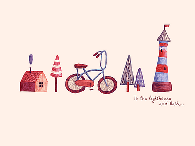 To the lighthouse and back... cute drawing house illustration lighthouse love spring summer sweet trees