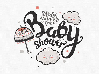 Baby Shower Kit • Umbrellas And Clouds By Yeticrab On Dribbble