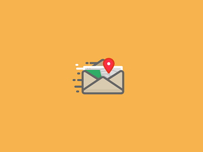 Location Updated contact envelope flat illustration location map speed