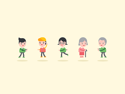 People Illustration boy character character design child family girl grandmother illustration people vector