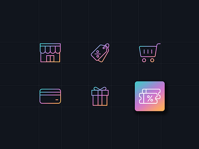 Shopping Icon Set design icon icon design icons iconset ui vector