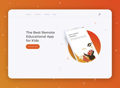 eLearning for Kids - Landing Page app education app kids ui web design