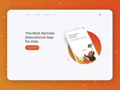 eLearning for Kids - Landing Page app education app kids ui web design