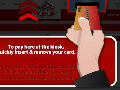 Insert Card animated arrows big top credit card jquery kiosk prompt studioakt