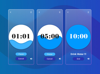 Count Down Timer 014 countdown countdown timer countdowntimer daily ui daily ui challenge dailyui drink figma timer timer app ui ux water