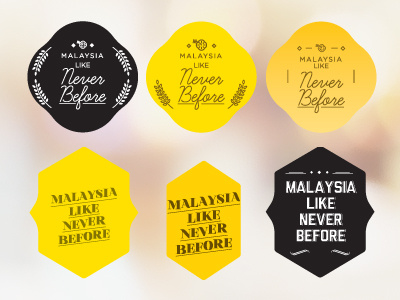 Like Never Before badges font logo masthead type typography yellow