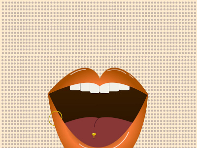 lips lips lips art create create logo design digital art gold icon illustration job lips lipstick logo mouth orange piercing vector illustration