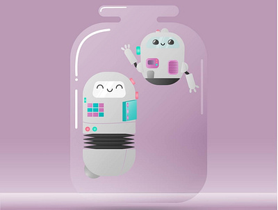 Robo Friend art create create logo design future graphic design illustration logo purple robot technology vector vector design vector illustration