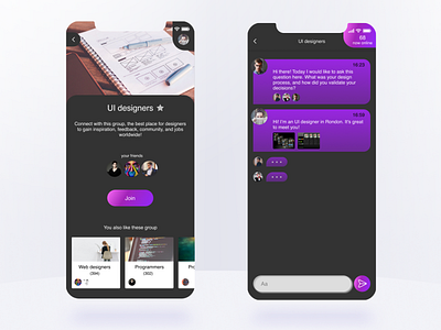 Direct Messaging app chat app dailyui dailyui 012 dark ui