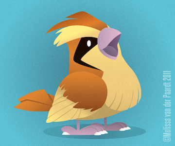 Wild Pokemon Appeared bird blue brown pidgey pokemon tan vector