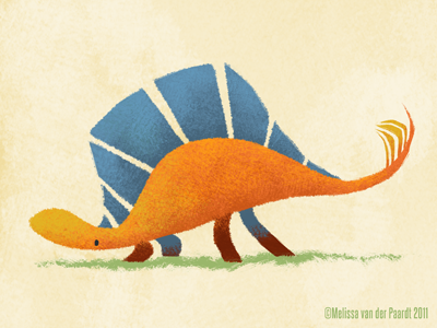 Orange Stegosaurus blue dinosaur orange photoshop raster stegosaurus
