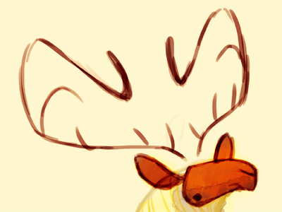 Caribou caribou christmas digital drawing photoshop raster red reindeer yellow